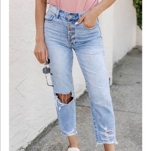 Pink lily boyfriend jeans size 6